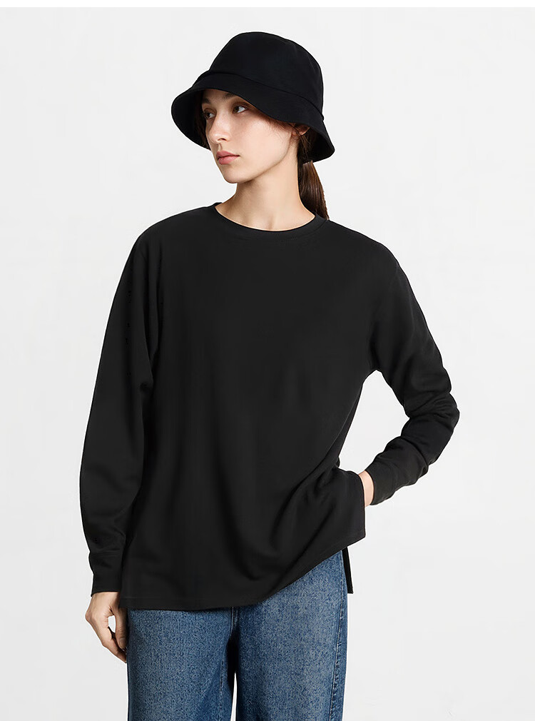 Semir Women's Loose-Fit Long-Sleeve T-Shirt, Thermal Pure Color Autumn And Winter Fleece Top 109725101002 6