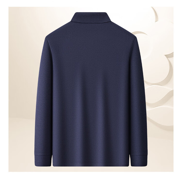 MONTAGUT Men's Long Sleeve Polo Shirt Spring Collar Xinjiang Cotton Skin-friendly Business Casual T-shirt Mist Gray 2XL 13