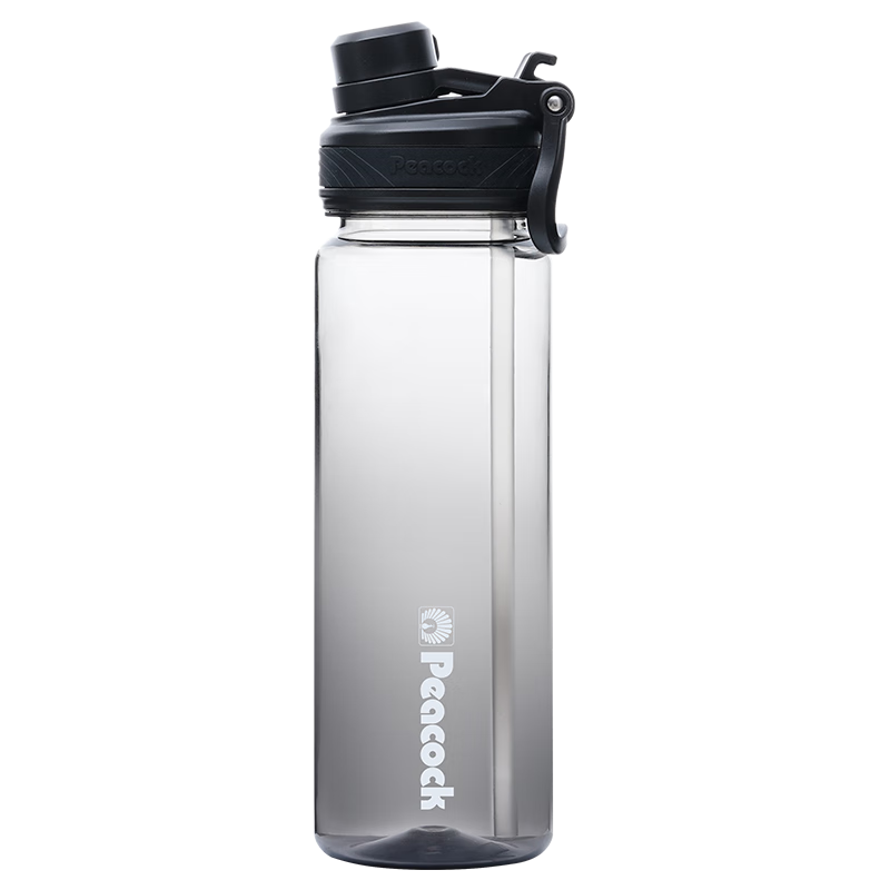 Peacock Plastic Water Bottle Outdoor Portable Sports Water Bottle with Carry Strap 710ML