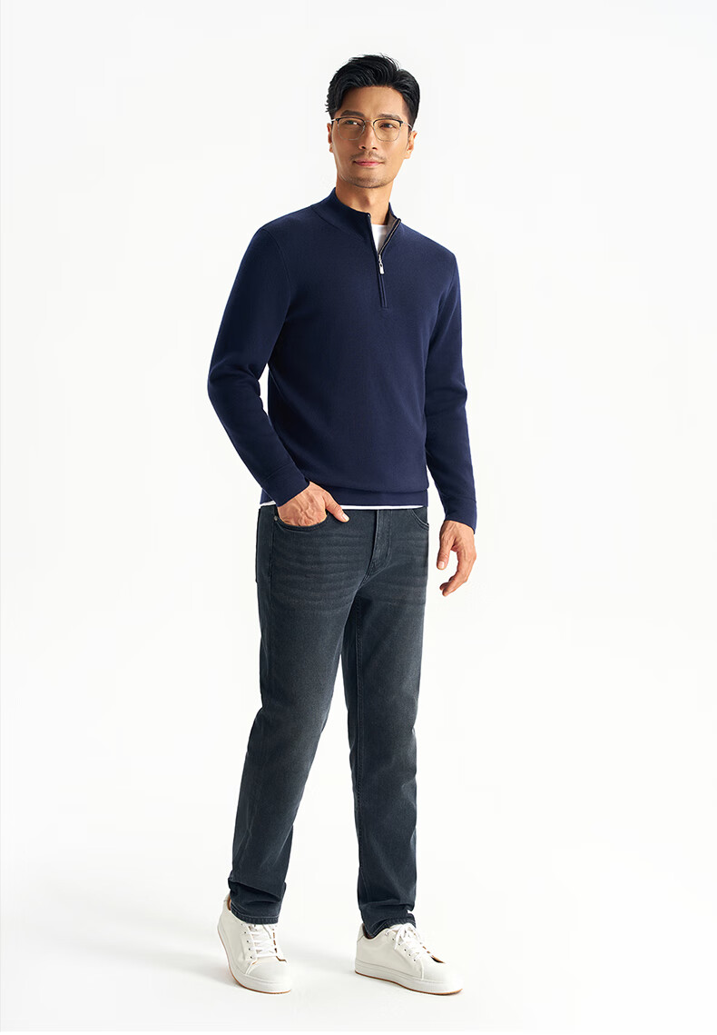 Shirt Lao Luo [Travel No.8] Fleece-Lined Warm Denim Jeans 249X0W801N Denim Gray 30 -98 3