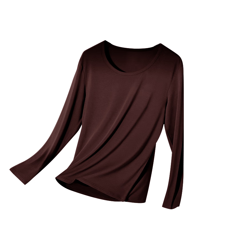 MiiOW Thermal Fleece Heating Warm Underwear Women Couples Modal Ultra-thin Slim Cold-resistant Base Layer Autumn Top and Bottom Red M