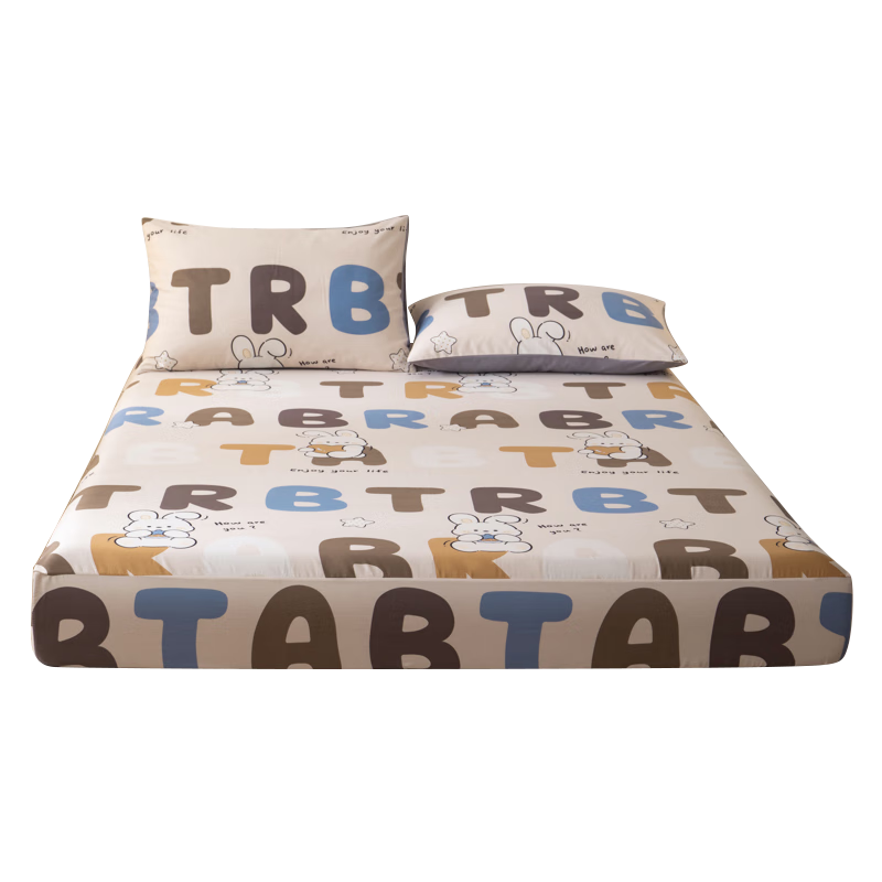 KING SHORE Class A Antibacterial 100% Cotton Fitted Sheet Single Piece Solid Color Adult 180x200cm Carlo