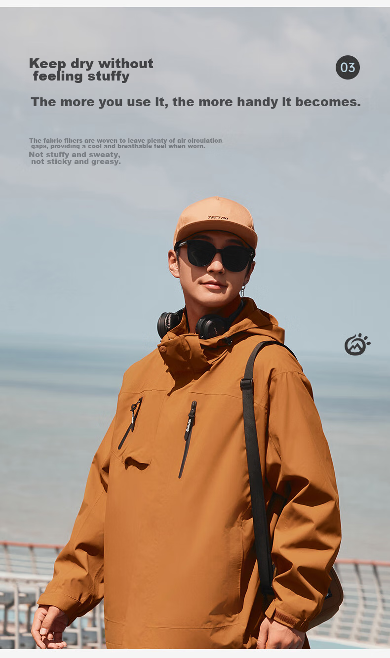TECTOP Three-In Thickened Windproof And Warm Outdoor Skiing Couple Hiking Jacket, 05CF, Khaki Color, 2XL 9