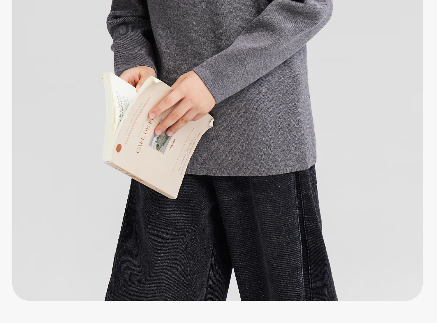Zuo Xi Boys' Base Layer Sweater Big Kids Autumn Winter 2025 New Children's Half Turtleneck Knitwear Boys Gray 150cm 23