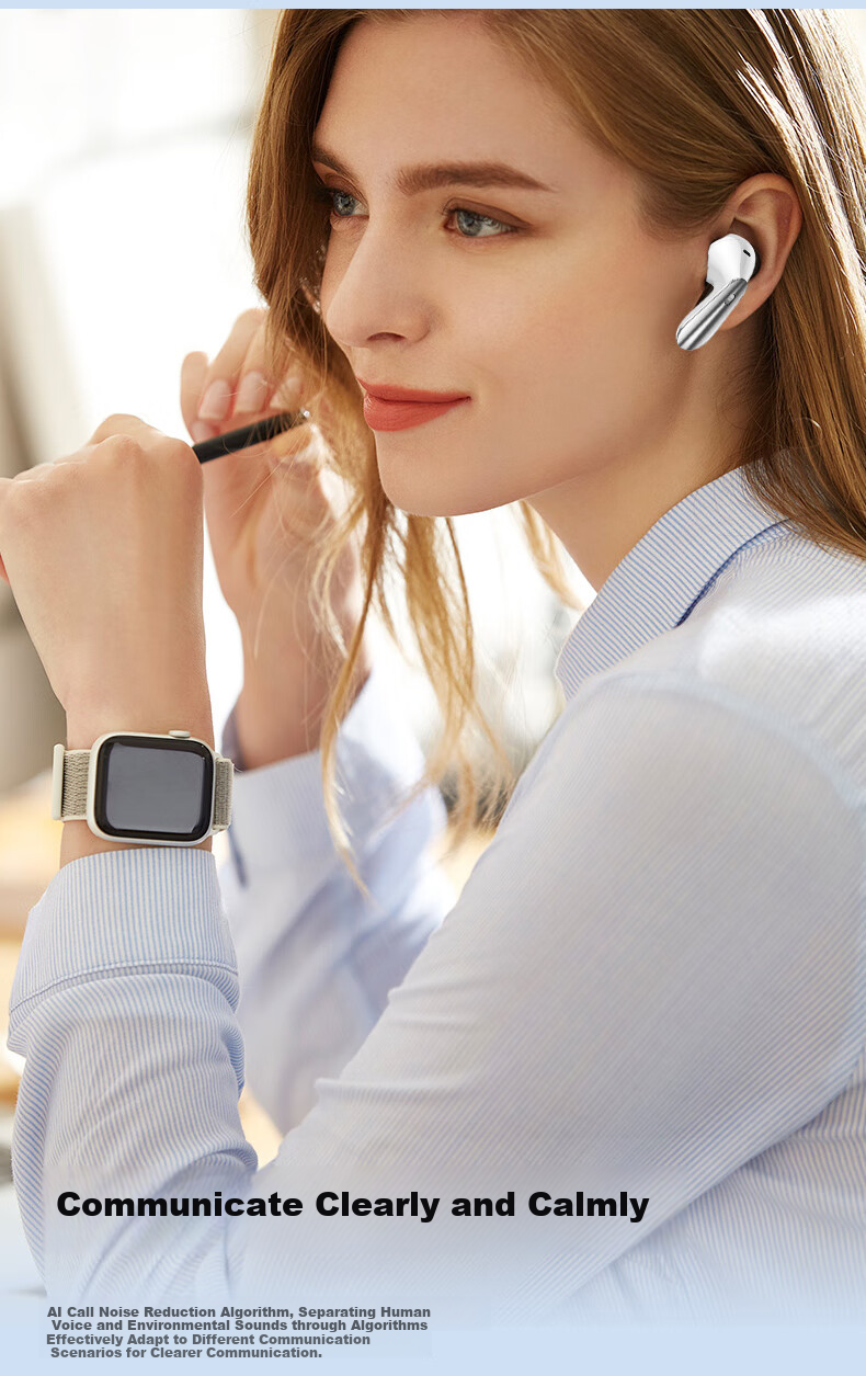 Jingji Ultra-Long Battery Life Sports Running Fitness Sweat-Resistant Comfortable Long-Wear Non-Painful Open-Air AI Calling Noise-Cancelling Bluetooth Headphones, 2026 New Model Compatible with Apple Huawei Xiaomi 6