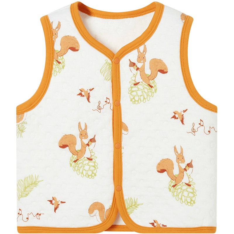 Ibaby Baby Vest Autumn Winter Children's Sleeveless Base Layer Waistcoat Baby Small Vest Elf Squirrel 100