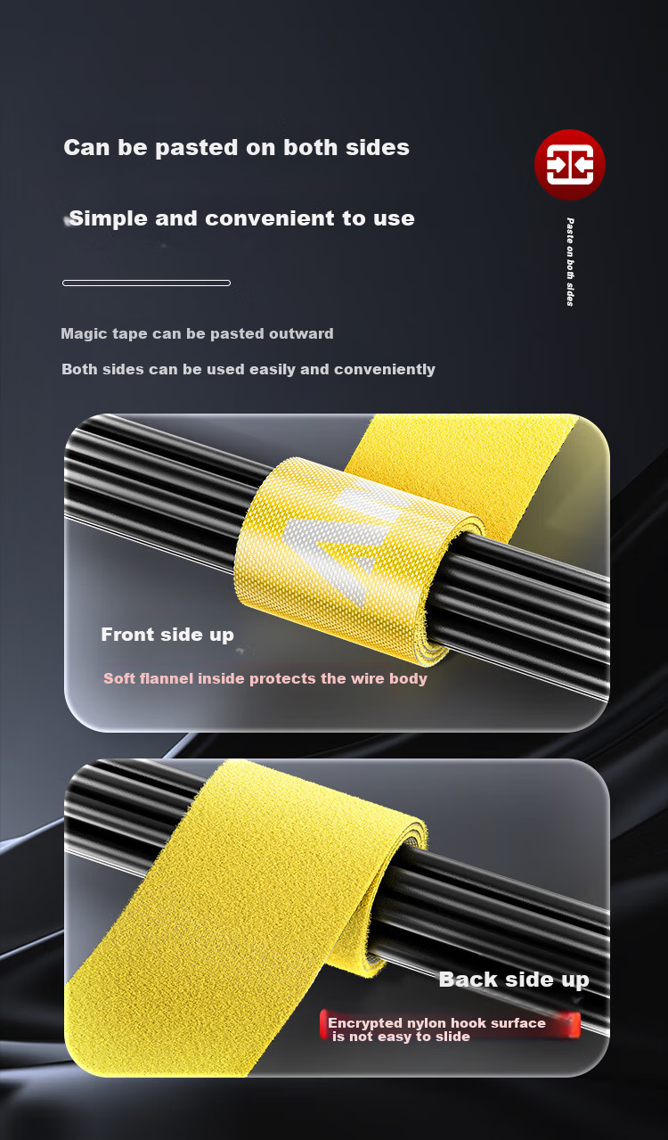 AMPCOM Velcro Cable Ties, Self-Adhesive Desk Cable Management Straps, Computer Organization Fixation Binding Organizer Strips, Cuttable Bundling Ties, 5 Meters * 20mm Red AMZD50RD 7