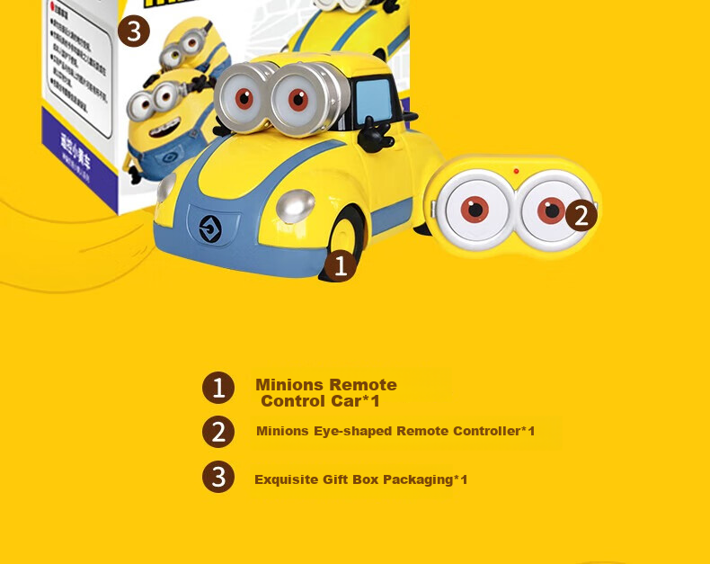Baozuxiaomeng, Minions Movie Children's Remote Control Car Toy, Boys' Remote Control Car, Girls' Birthday Gift for Ages 3-6 17