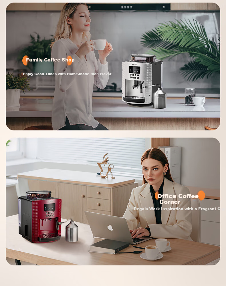 Krups German Coffee Machine for Home/office Use, Fully Automatic Espresso Maker with Built-In Grinder, European Import EA815E80 (Silver) 11