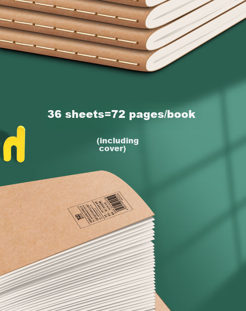 Xinshida 16K Math Notebook Homework Book for Grades 3-6, Math Practice Book, Elementary And Middle School Student Error Correction Book, Kraft Paper Arithmetic B5 Large Notebook, 5 Books Totaling 360 Pages 15