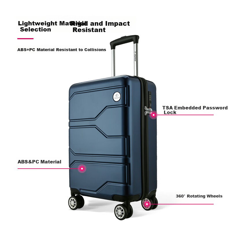 Diplomat Business Spinner Suitcase Travel Luggage TSA Combination Lock Case TC-6903 Blue 24-Inch
