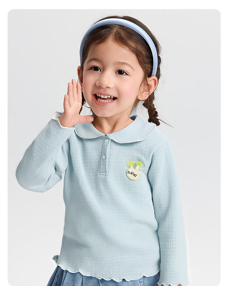 BALABALA BalaOne Children's T-Shirt, Girls' Undershirt, 2025 Autumn Collection, Baby Long-Sleeve Top, Sweet Style, 208325100012 13