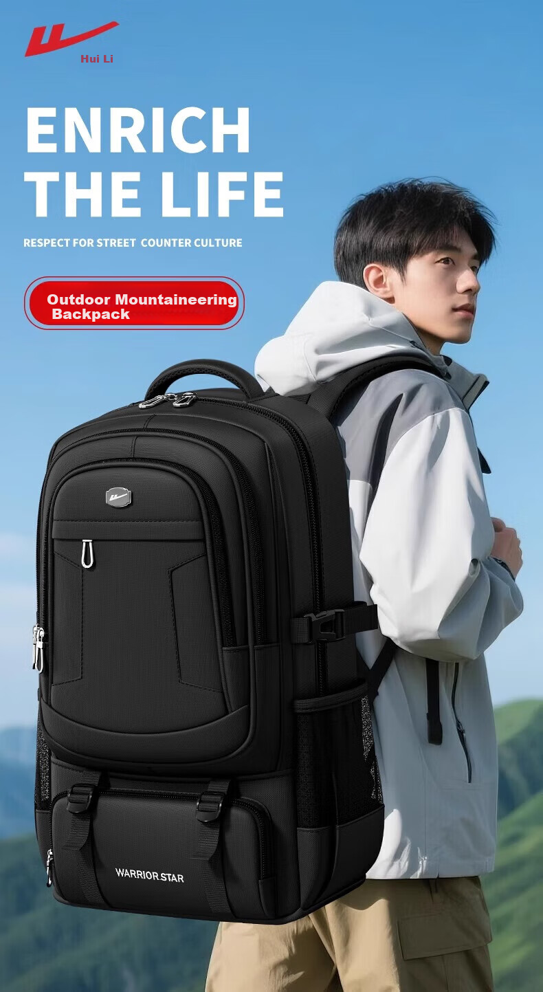 Huili Men's Large Capacity Backpack, Multifunctional Business Travel Bag, Outdoor Hiking Pack, Casual Business Luggage Backpack 4