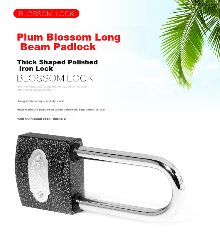 BLOSSOM Long Shackle Padlock, Door Lock, Warehouse Cabinet Lock, Indoor And Outdoor Universal Lock, 38MM, Anti-Theft Window Lock, 1338L 1
