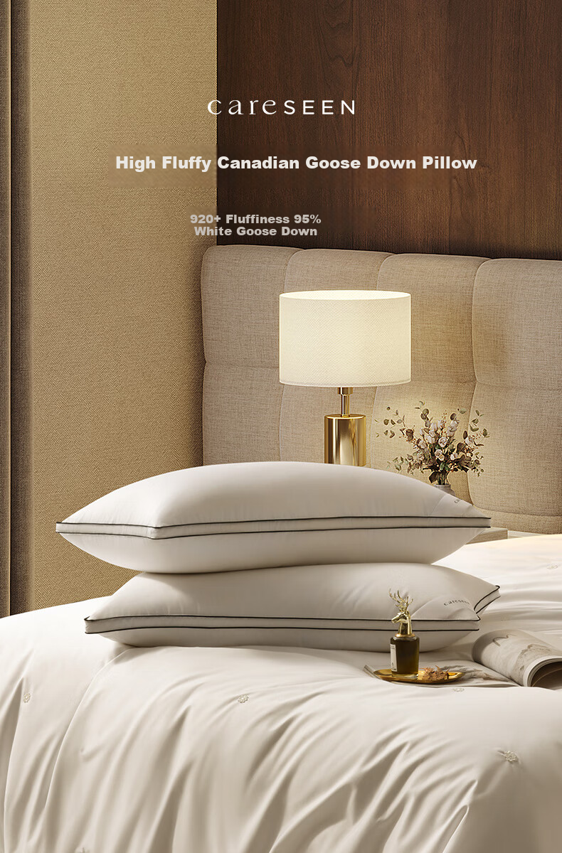 Canasin down Pillow, Five-Star Hotel Pillow Core, 95% Canadian White Goose Down Pillow Core, Single Pack, 74*48cm Low Pillow 1
