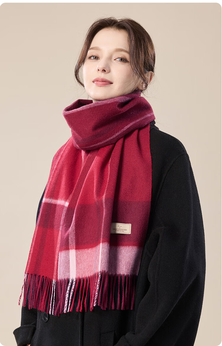 JIUMU 100% Cashmere Scarf Women Autumn Winter Shawl Warm Neck Warmer Birthday New Year Gift Box Set 17