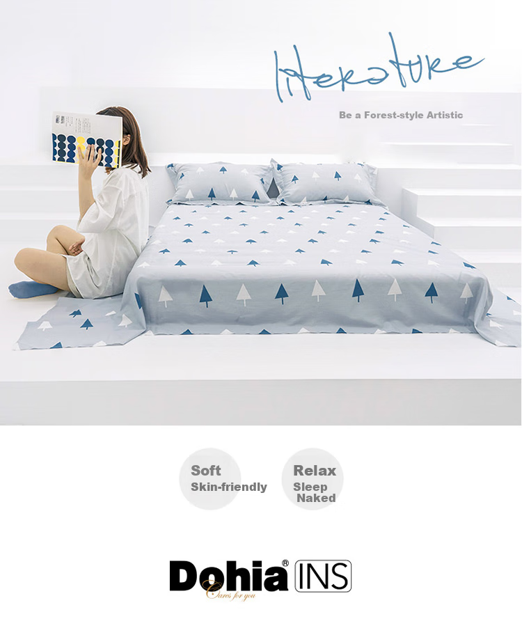 Dohia Pure Cotton Bed Sheet, Single Dormitory Bedspread, Single Piece Bedding, 0.9 Meter, 1.2x2.3 Meter 1