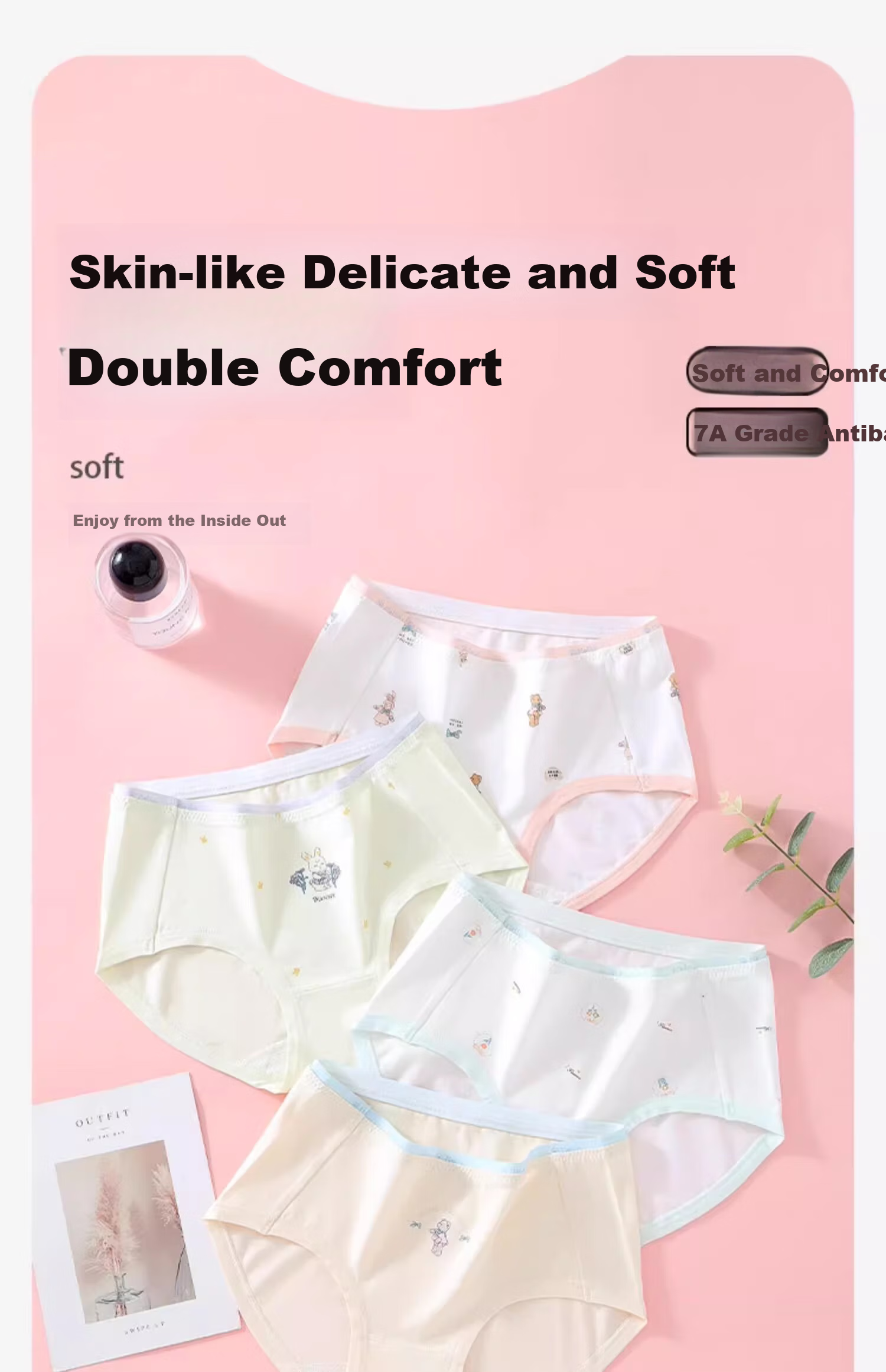 Bingxuemumian Girls' Underwear, Young Women's Triangle Panties, 7A Antibacterial Cotton, Puberty Mid to High-Waist Shorts for Middle And High School Students, Silk Shorts 1