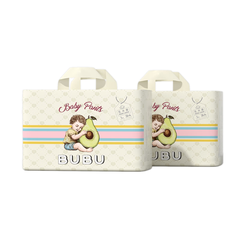 BUBU Shea Butter Pull-Up Pants Size L 68pcs (8.5-11.5KG) Breathable Toddler Training Pants Baby Diaper