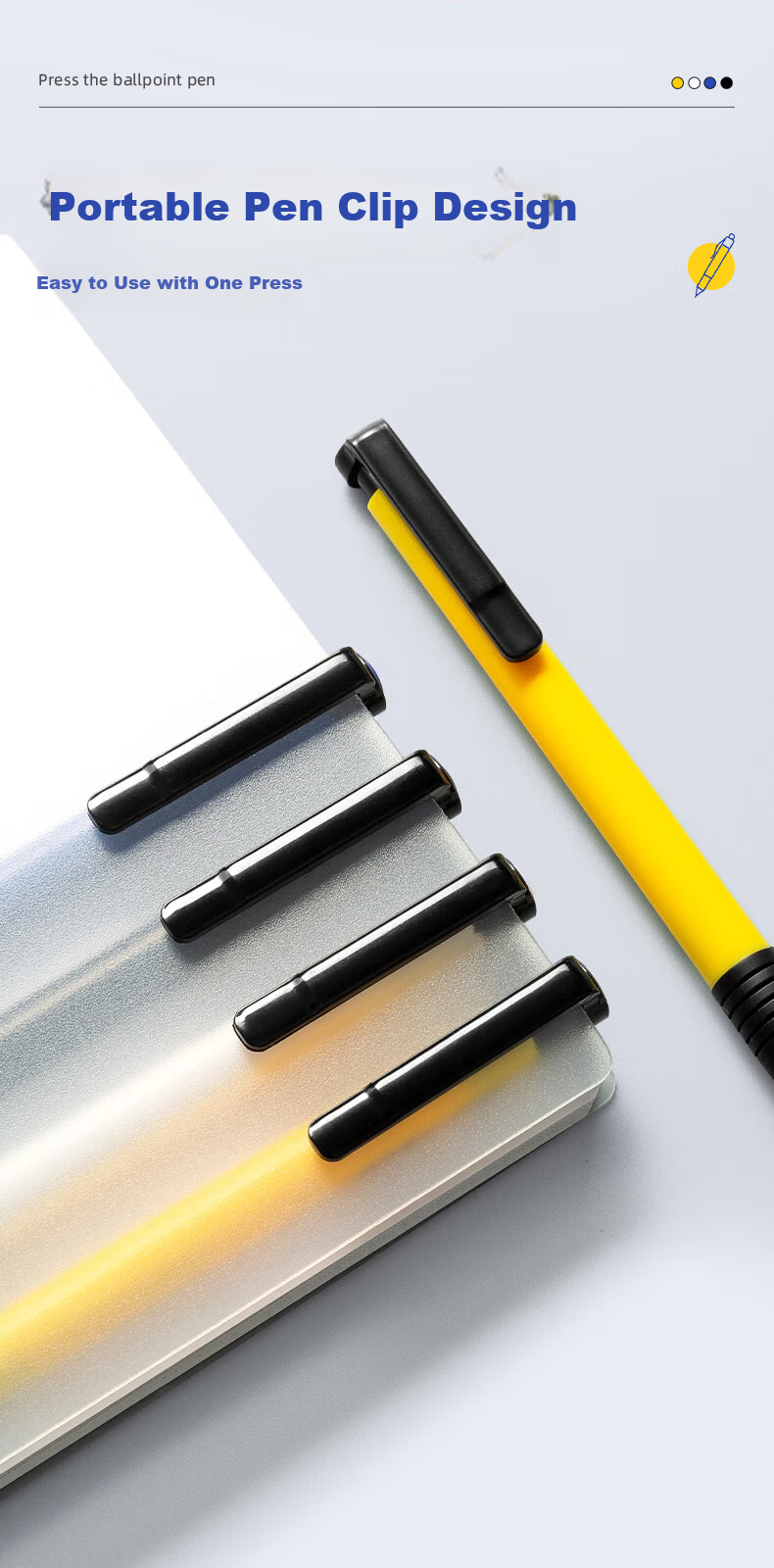 M&G Stationery Ballpoint Pen, Medium Oil Pen, 0.7mm Bullet Tip, Soft Rubber Grip, Retractable Pen, Student Office Supplies, Blue, 24 Pieces/box, ABPV7501, Back to School 7