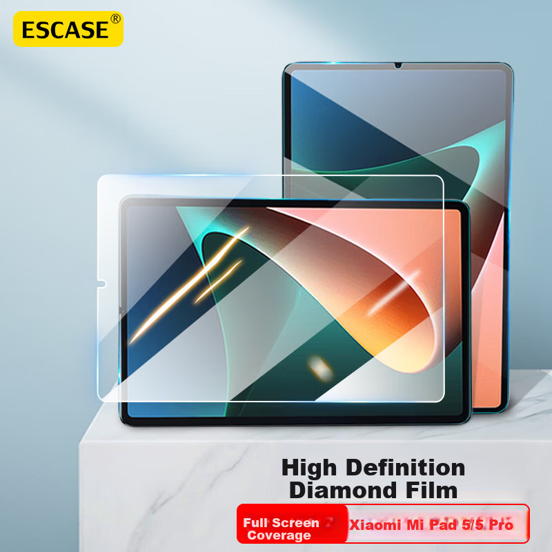 ESCASE Xiaomi Pad 5/5 Pro Tempered Glass Screen Protector for 2021 Model, 11-Inch Tablet Screen Film, HD Clear Protective Film, Shatterproof, Suitable for Xiaomi Pad 5/5 Pro, Transparent