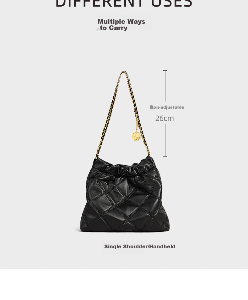 Viney Leather Handbag, Women's Commuter Chain Bucket Bag, Light Luxury Shoulder Bag, Practical Birthday And Mother's Day Gift for Mom 7