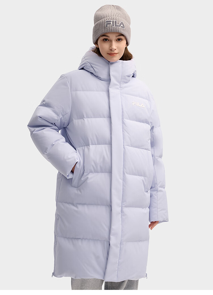FILAFILA Official RGB Long Down Jacket 2025 Winter Couples Hooded Cold-Resistant Warm Coat 21
