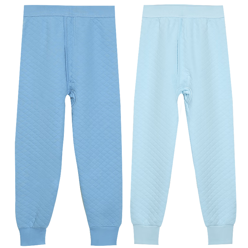 Hodohome Kids Thermal Pants Boys Three-Layer Thickened Cotton Autumn Trousers Air Layer Cotton Pants 2-Pack 271 165
