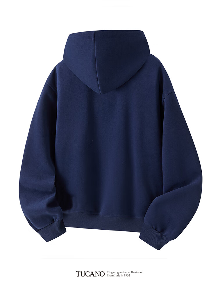 TUCANO Men's Hoodie Jacket Spring Autumn Heavyweight Loose Casual Colorblock Zip-up Light Gray 2XL 8