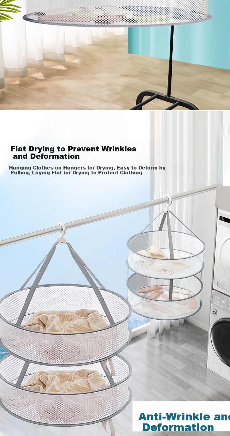 Cigeman Clothes Drying Rack, Sock Hanger, Foldable, Windproof And Non-Slip, Sweater Drying Mesh 1