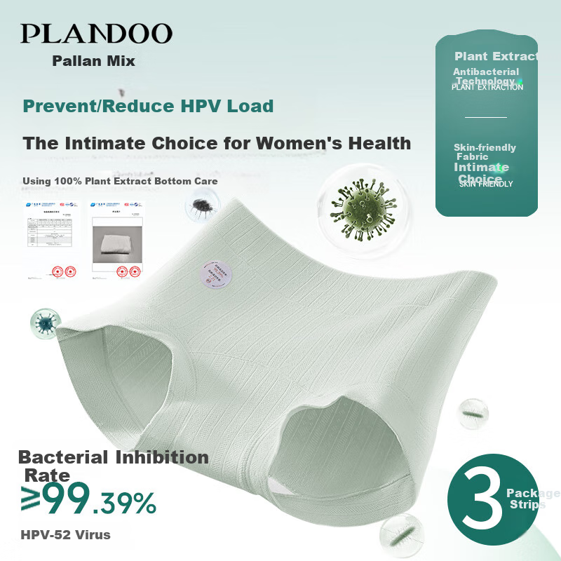 PLANDOO [Prevent HPV] Women's Underwear, 10A Antibacterial Extended Pure Cotton Antibacterial Crotch, High-Waist, Plus Size, Boxer Briefs, L