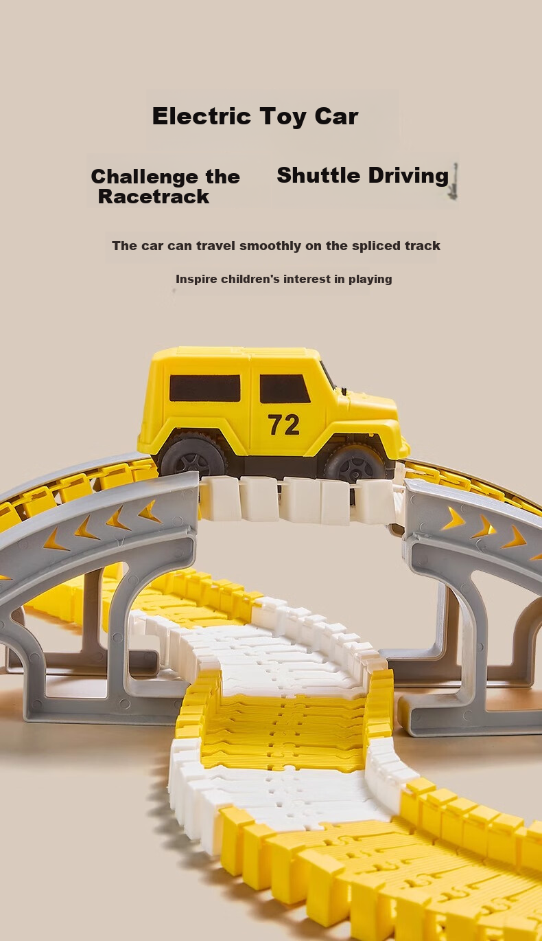 SHANGYUN Children's Transformable DIY Electric Track Car Toy, Adventure Game, Birthday Gift for Boys Aged 3-6 7
