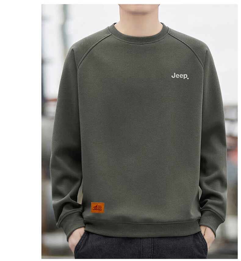 JEEP Men's Winter Fleece-Lined Thickened Long Sleeve T-Shirt Warm Crew Neck Base Shirt Black M 5