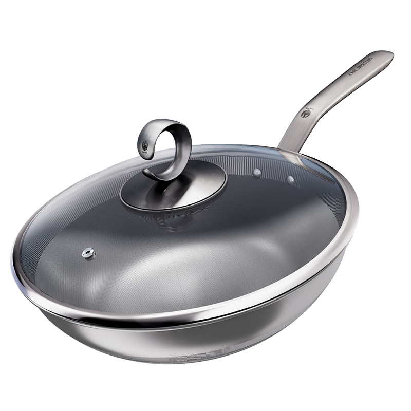 CARL MERTENS Pure Titanium Non-Coated Non-Stick 30cm Frying Pan Compatible with Induction and Gas Stoves Fluorine-Free