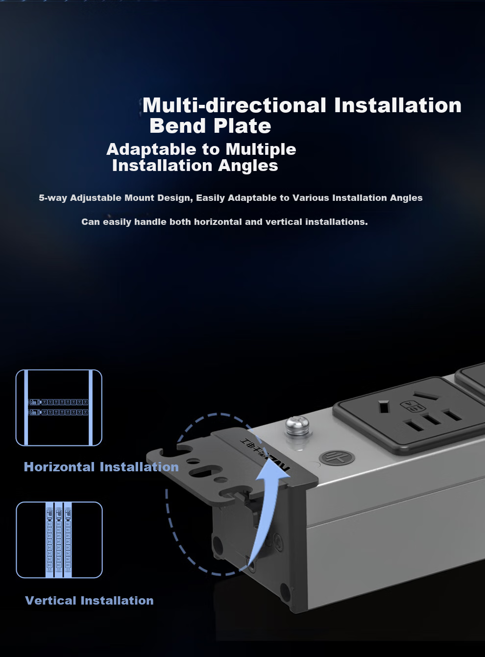 NVCleishidiangong PDU Cabinet Socket, 8-Outlet Master Control, Industrial-Grade Lightning Protection, Overload Protection, Gaming-Specific, Aluminum Alloy Body, 1.6m-2m Cable Length, EP481G M04 5