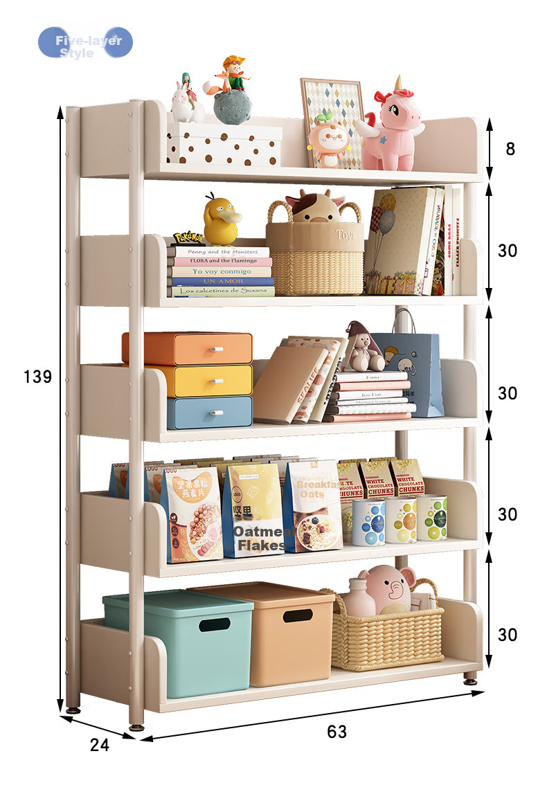 Shanshanmuyi Floor-Standing Mobile Simple Bookshelf, Student Storage Rack, Home Living Room Shelf, Multi-Layer Storage Rack 11