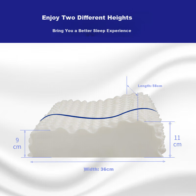 Подушка Paratex Particle Massage Wave Pillow, натуральный латекс, импорт из Таиланда, 94% латекса, 58x36 см