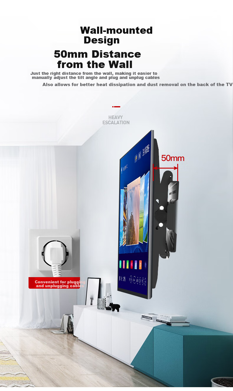 Junao 64F Thickened TV Wall Mount, Universal Bracket for 32-75 Inch TVs, Compatible with Multiple Brands, Fixed Wall-Mounted Bracket 12