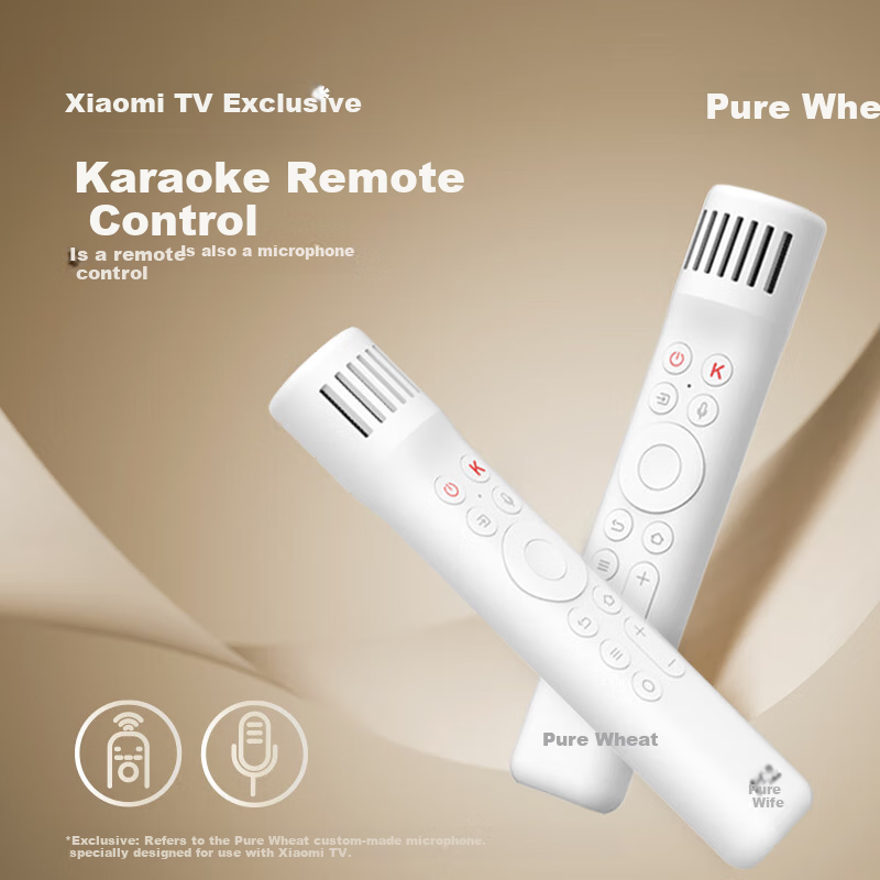 Chunmai TV-Specific Remote Control, Wireless Karaoke Microphone, TV Remote Control with Microphone, Handheld Speaker, Home KTV Compatible with Xiaomi TV for Singing