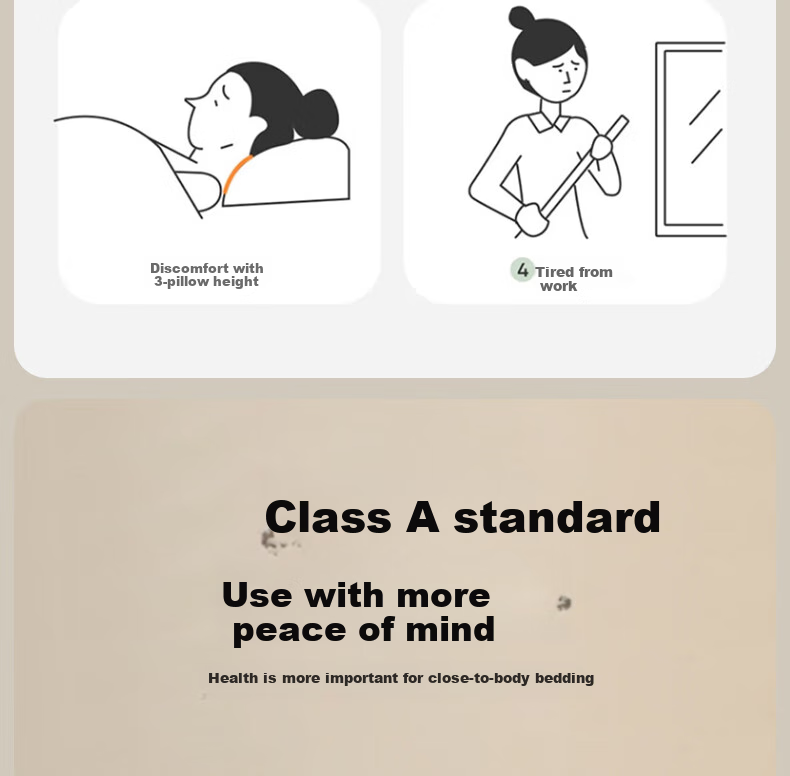 HLA A-Class 100% Xinjiang Cotton Three-Protection Pillow Core 7A Antibacterial Oil-Resistant Fiber Neck Support Pillow for Dormitory 5