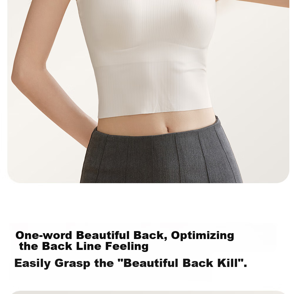 SecretWorld Padded Camisole Women's Innerwear Stylish High-End Outerwear Seamless Bra White Tank Top 19