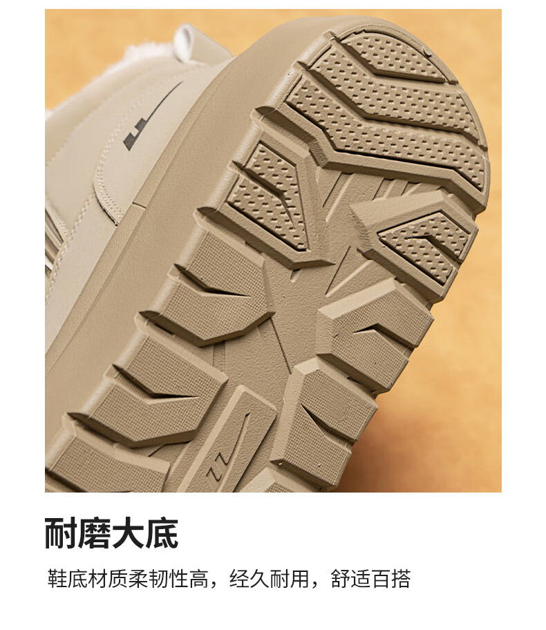 Warrior Men's Snow Boots 2025 Autumn Winter New Men's Cotton Shoes Fleece Lined Thickened Warm Casual Shoes Black 39 2