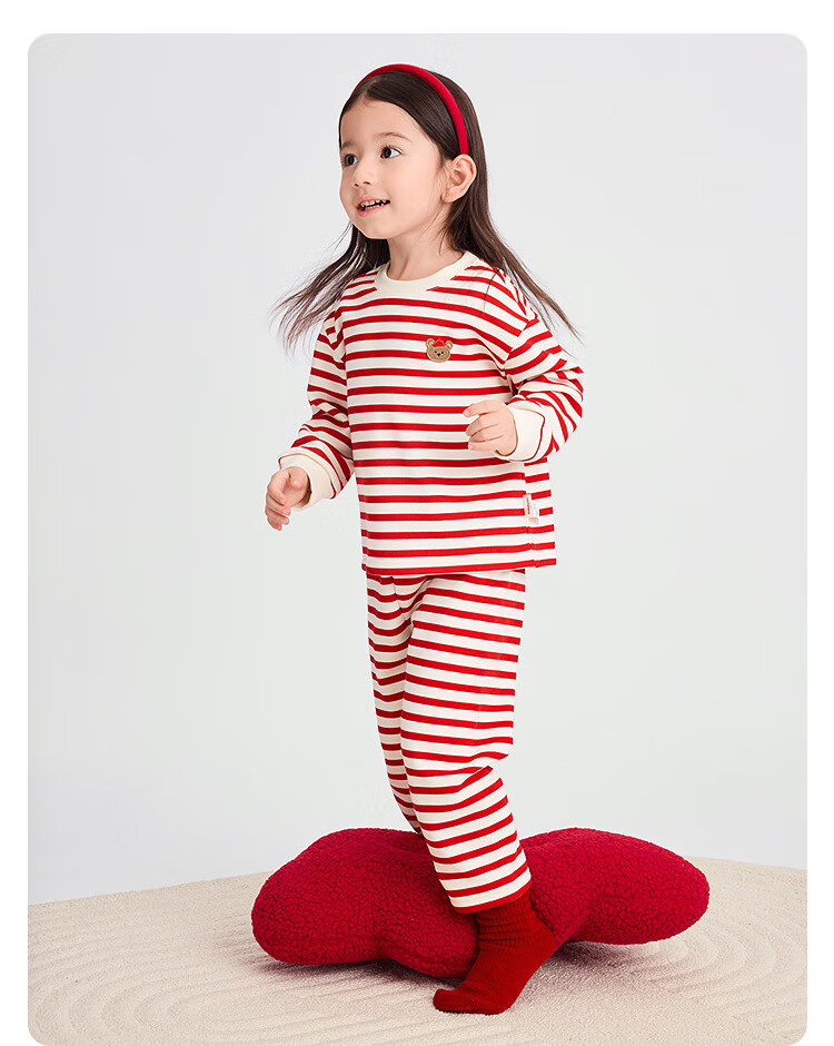 Balabala Kids Children's Homewear Set Boys 2026 New Spring Autumn Fleece Pajamas Warm Sleepwear Pants 15