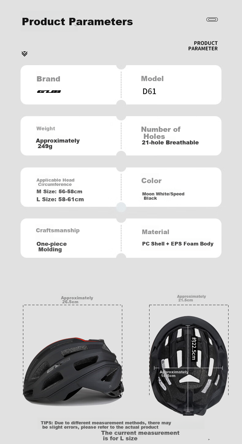 GUB Cycling Helmet, Lightweight One-Piece Molded Design, for Mountain And Road Bikes, Safety Helmet for Men And Women, Cycling Equipment D61 3