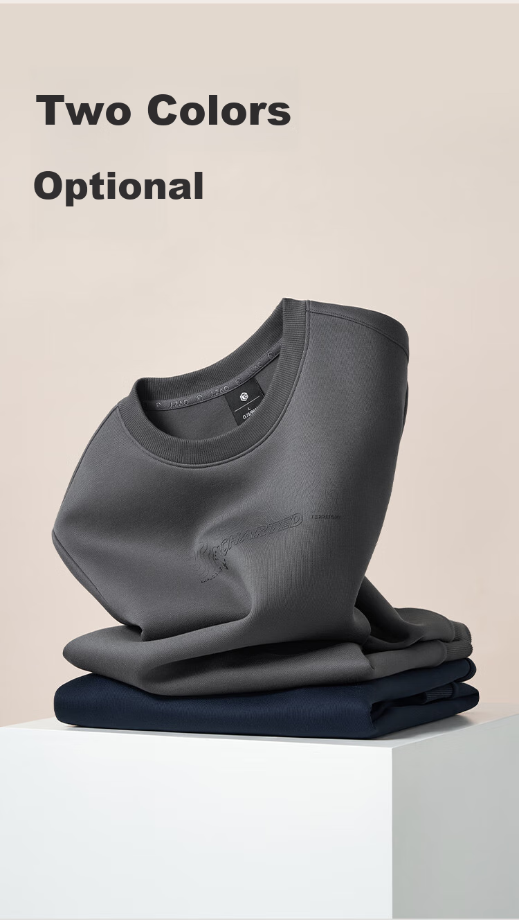 JD Original [Skin-Friendly Air Layer] Men's Sweatshirt Jacket, Spring And Autumn New Casual Long-Sleeve Menswear T-Shirt, Deep Navy Blue, M 7
