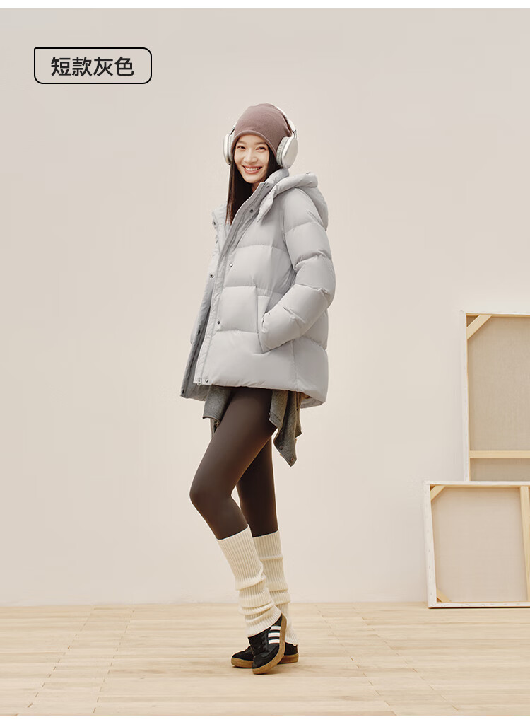 JD Original down Jacket for Women, 90% Duck Down, Puff Short Style, Fashionable And Versatile, Winter New Thick Coat, Black, Size M 21