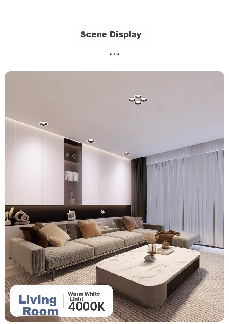NVC LED Downlight 7W White Cup Tri-Color Full Spectrum Eye Protection Recessed Ceiling Light for Living Room and Bedroom [Guanghua] Ra98 8