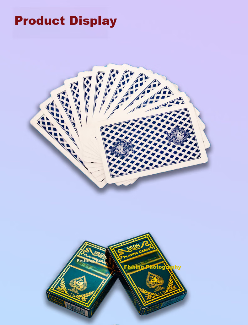 Diaoyu Guandan Special Playing Cards with Black Core, Thickened Anti-Peeping Guandan Entertainment Durable Tabletop Card Game, 20 Decks Blue NO.98 6