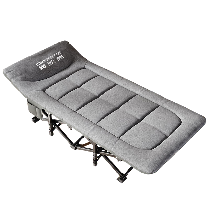 OKeefe Folding Bed, Lounge Chair, Office Nap Bed, Multifunctional Single Bed, Accompanying Care Bed, Camp Bed, Siesta Bed, Premium Gray