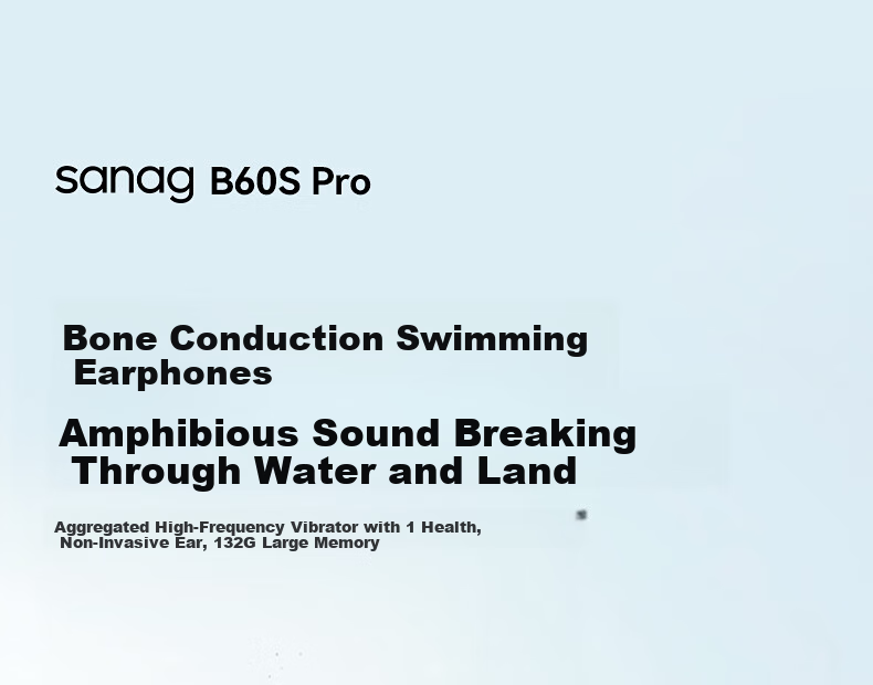 SANAG Cenab B60S Pro Bone Conduction Swimming Headphones, IP68 Waterproof And Sweatproof, Bluetooth Sports Running Dedicated, Open-Ear Design, 32GB Internal Memory 7